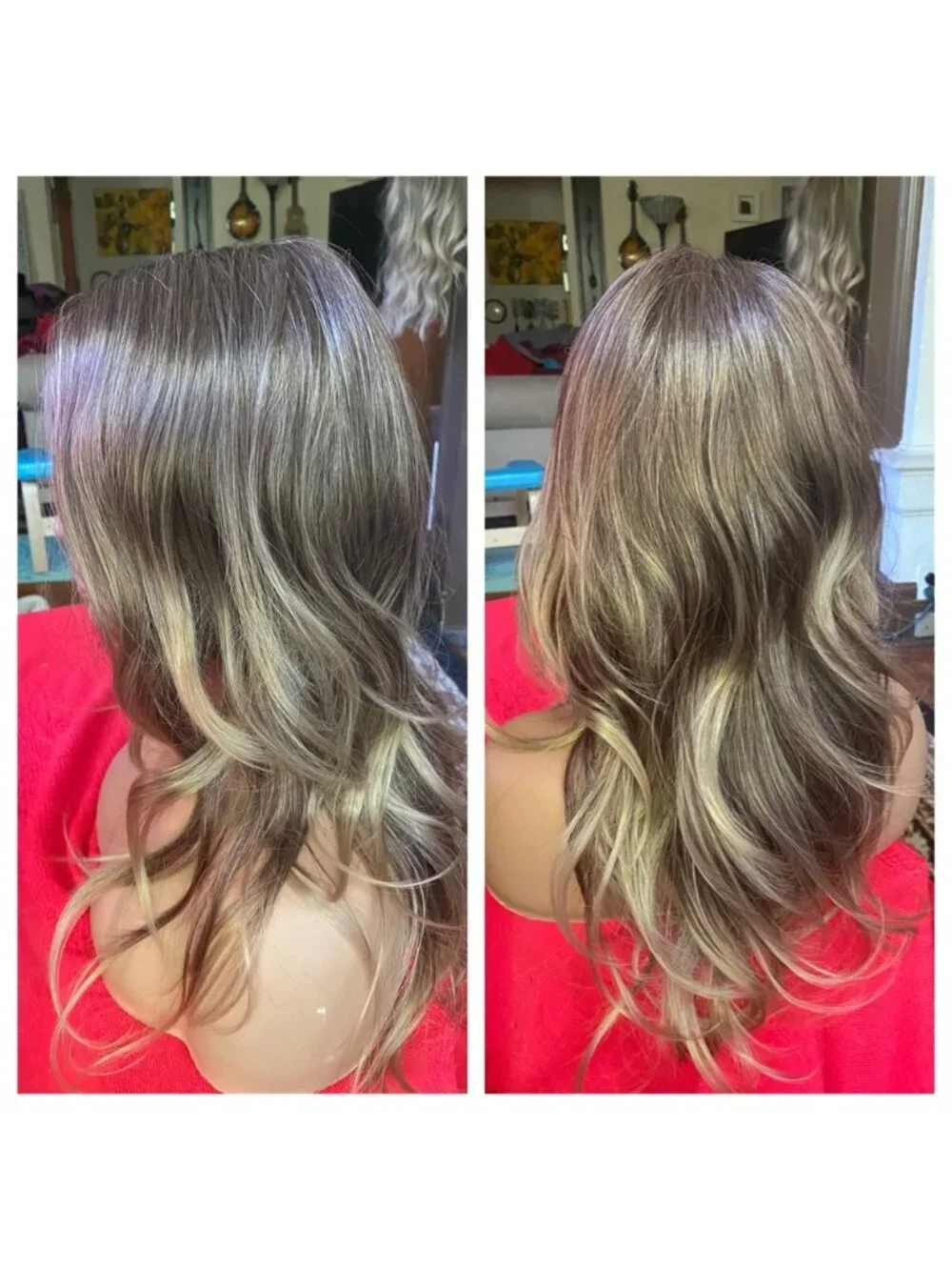 Brown blonde layered very realistic fulllace front wig